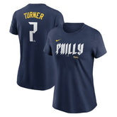 Trea Turner Philadelphia Phillies Nike Women's 2024 City Connect Fuse Player Name & Number T-Shirt - MLB