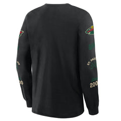 Minnesota Wild Fanatics Boxed In Legacy Long Sleeve T-Shirt - Black - NHL