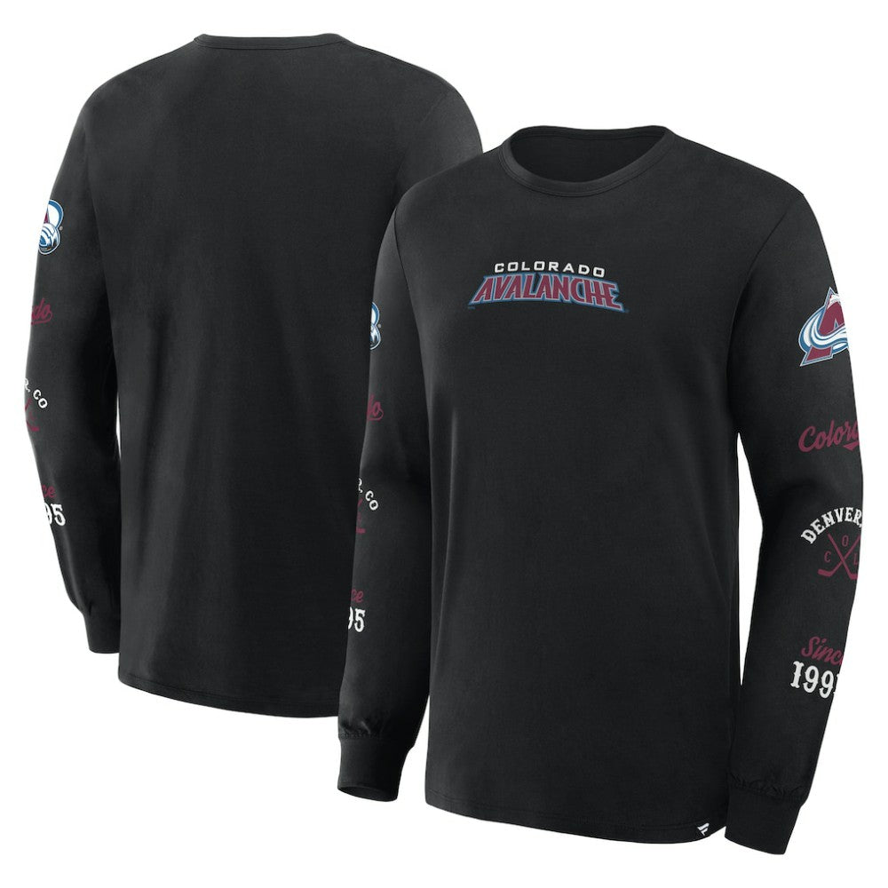 Colorado Avalanche Fanatics Boxed In Legacy Long Sleeve T-Shirt - Black - NHL