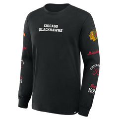Chicago Blackhawks Fanatics Boxed In Legacy Long Sleeve T-Shirt - Black - NHL