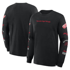 Detroit Red Wings Fanatics Boxed In Legacy Long Sleeve T-Shirt - Black - NHL