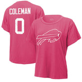 Keon Coleman Buffalo Bills Majestic Threads Women's Name & Number T-Shirt Pink | NFL