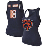 Caleb Williams Chicago Bears Majestic Threads Women's Name & Number Tri-Blend Scoop Neck Tank Top Navy | NFL