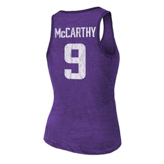 J.J. McCarthy Minnesota Vikings Majestic Threads Women's Name & Number Tri-Blend Scoop Neck Tank Top Purple | NFL