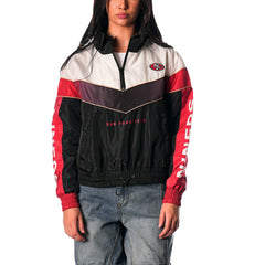 San Francisco 49ers The Wild Collective Women's 1/4 Zip Track Jacket Black | NFL