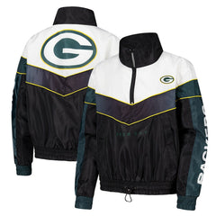 Green Bay Packers The Wild Collective Women's 1/4 Zip Track Jacket Green | NFL