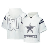 Dallas Cowboys The Wild Collective Women's Mesh Short Sleeve Hoodie T-Shirt White | NFL