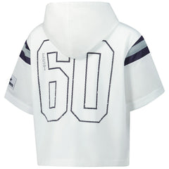 Dallas Cowboys The Wild Collective Women's Mesh Short Sleeve Hoodie T-Shirt White | NFL