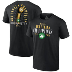 Boston Celtics 2024 NBA Finals Champions Big & Tall Fade Away Jumper Roster Signature T-Shirt Black - NBA