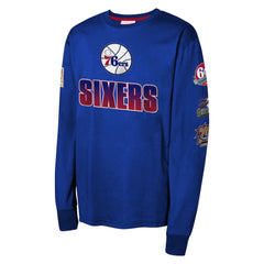 Philadelphia 76ers Youth Hardwood Classics All Over Long Sleeve T-Shirt Royal - NBA