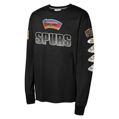 San Antonio Spurs Youth Hardwood Classics All Over Long Sleeve T-Shirt Black - NBA