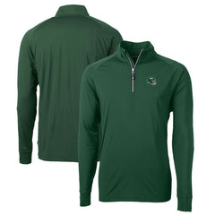 New York Jets Cutter & Buck Helmet Adapt Eco Knit Stretch Recycled Quarter-Zip Top Hunter Green | NFL