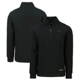 New York Jets Cutter & Buck Primary Logo Roam Eco Recycled Quarter-Zip Pullover Top Black | NFL
