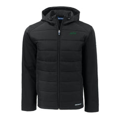 New York Jets Cutter & Buck Primary Logo Evoke Hybrid Eco Softshell Recycled Full-Zip Hooded Jacket Black | NFL