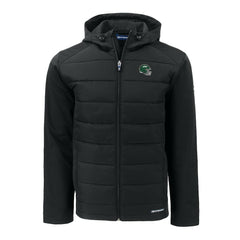 New York Jets Cutter & Buck Big & Tall Helmet Evoke Hybrid Eco Softshell Recycled Full-Zip Hoodie Jacket Black | NFL