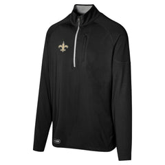 New Orleans Saints Grind Iron Quarter-Zip Top Black | NFL