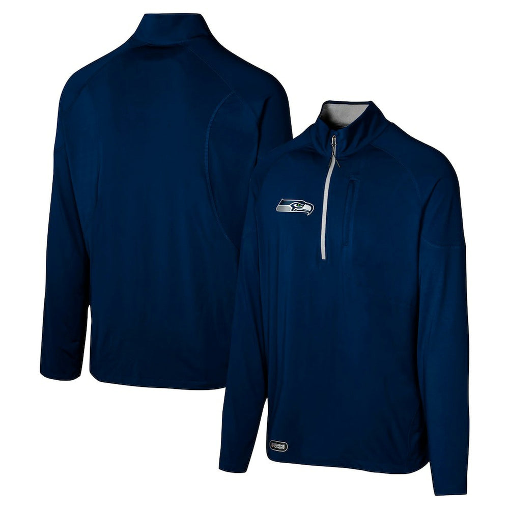 Seattle Seahawks Grind Iron Quarter-Zip Top College Navy | NFL