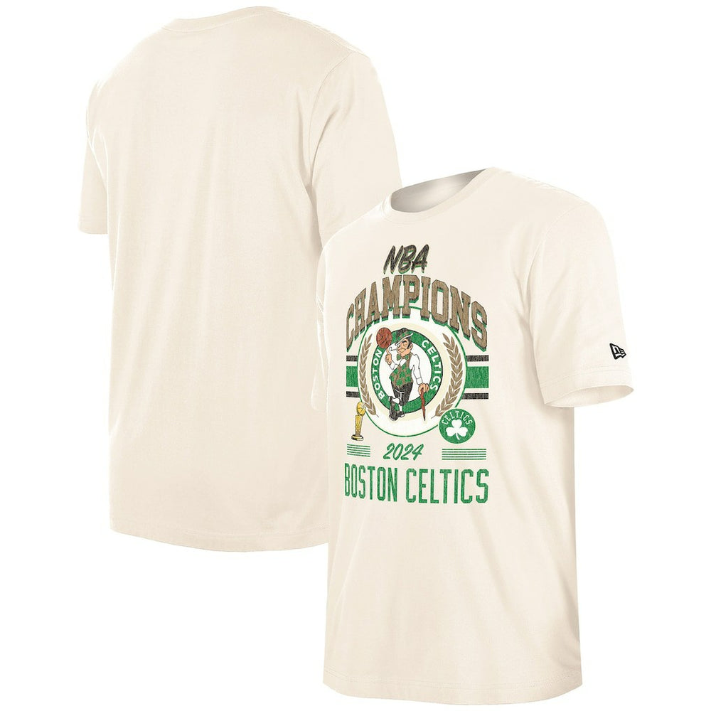 Boston Celtics 2024 NBA Finals Champions Victory Chrome T-Shirt Cream - NBA