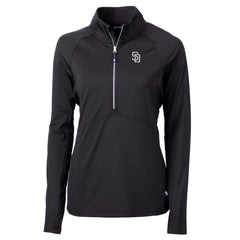 San Diego Padres Cutter & Buck Women's Adapt Eco Knit Stretch Recycled Half-Zip DryTec Top - MLB