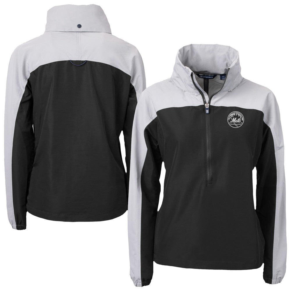 New York Mets Cutter & Buck Women's Charter Eco Recycled Half-Zip Anorak Jacket - MLB