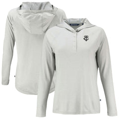 Minnesota Twins Cutter & Buck Women's Coastline Epic Comfort Eco Recycled Raglan Long Sleeve Hoodie T-Shirt - MLB
