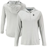 Detroit Tigers Cutter & Buck Women's Coastline Epic Comfort Eco Recycled Raglan Long Sleeve Hoodie T-Shirt - MLB