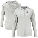 San Diego Padres Cutter & Buck Women's Coastline Epic Comfort Eco Recycled Raglan Long Sleeve Hoodie T-Shirt - MLB