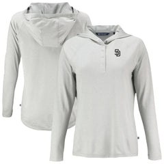 San Diego Padres Cutter & Buck Women's Coastline Epic Comfort Eco Recycled Raglan Long Sleeve Hoodie T-Shirt - MLB