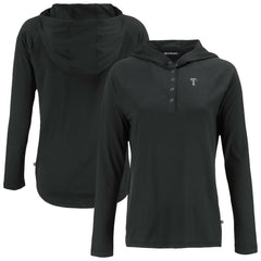 Texas Rangers Cutter & Buck Women's Coastline Epic Comfort Eco Recycled Raglan Long Sleeve Hoodie T-Shirt - MLB