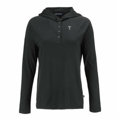 Texas Rangers Cutter & Buck Women's Coastline Epic Comfort Eco Recycled Raglan Long Sleeve Hoodie T-Shirt - MLB