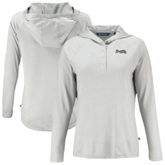 Atlanta Braves Cutter & Buck Women's Coastline Epic Comfort Eco Recycled Raglan Long Sleeve Hoodie T-Shirt - MLB