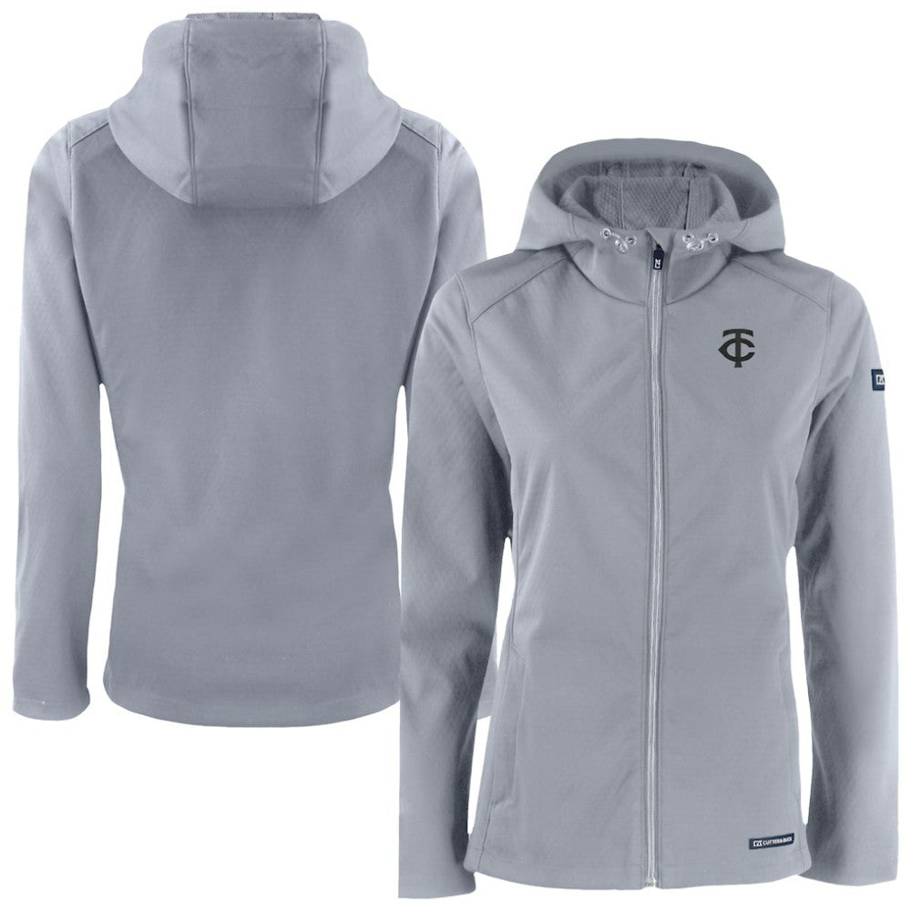 Minnesota Twins Cutter & Buck Women's Evoke Eco Softshell Recycled Full-Zip Hoodie Jacket - MLB