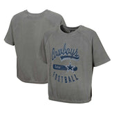 Dallas Cowboys Women's Mineral Wash Short Sleeve Top Gray | NFL