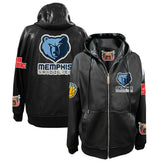 Memphis Grizzlies Jeff Hamilton Vegan Leather Full-Zip Hoodie Black - NBA
