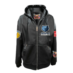 Memphis Grizzlies Jeff Hamilton Vegan Leather Full-Zip Hoodie Black - NBA