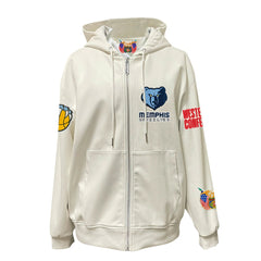 Memphis Grizzlies Jeff Hamilton Vegan Leather Full-Zip Hoodie White - NBA