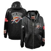 Oklahoma City Thunder Jeff Hamilton Vegan Leather Full-Zip Hoodie Black - NBA