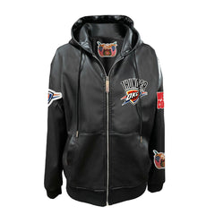 Oklahoma City Thunder Jeff Hamilton Vegan Leather Full-Zip Hoodie Black - NBA