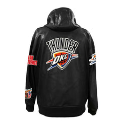 Oklahoma City Thunder Jeff Hamilton Vegan Leather Full-Zip Hoodie Black - NBA