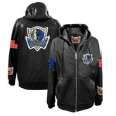 Dallas Mavericks Jeff Hamilton Vegan Leather Full-Zip Hoodie Black - NBA