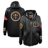 Denver Nuggets Jeff Hamilton Vegan Leather Full-Zip Hoodie Black - NBA