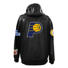 Indiana Pacers Jeff Hamilton Vegan Leather Full-Zip Hoodie Black - NBA