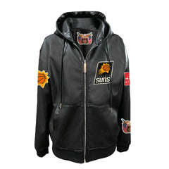 Phoenix Suns Jeff Hamilton Vegan Leather Full-Zip Hoodie Black - NBA