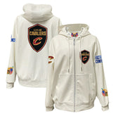 Cleveland Cavaliers Jeff Hamilton Vegan Leather Full-Zip Hoodie White - NBA