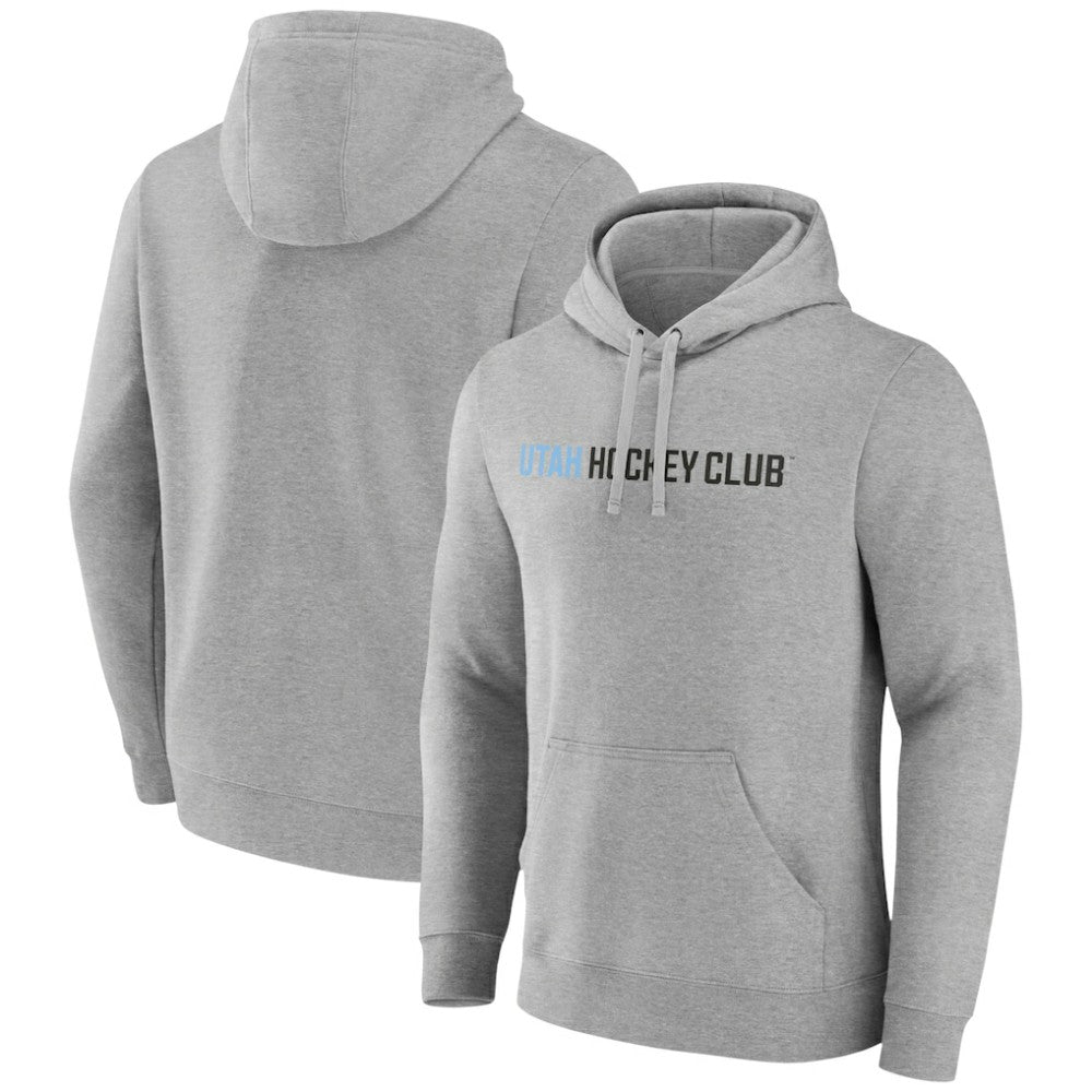 Utah Mammoth Fanatics Wordmark Logo Fleece Pullover Hoodie - Heather Gray - NHL