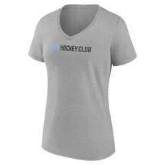 Utah Mammoth Fanatics Women's Wordmark Logo V-Neck T-Shirt - Heather Gray - NHL