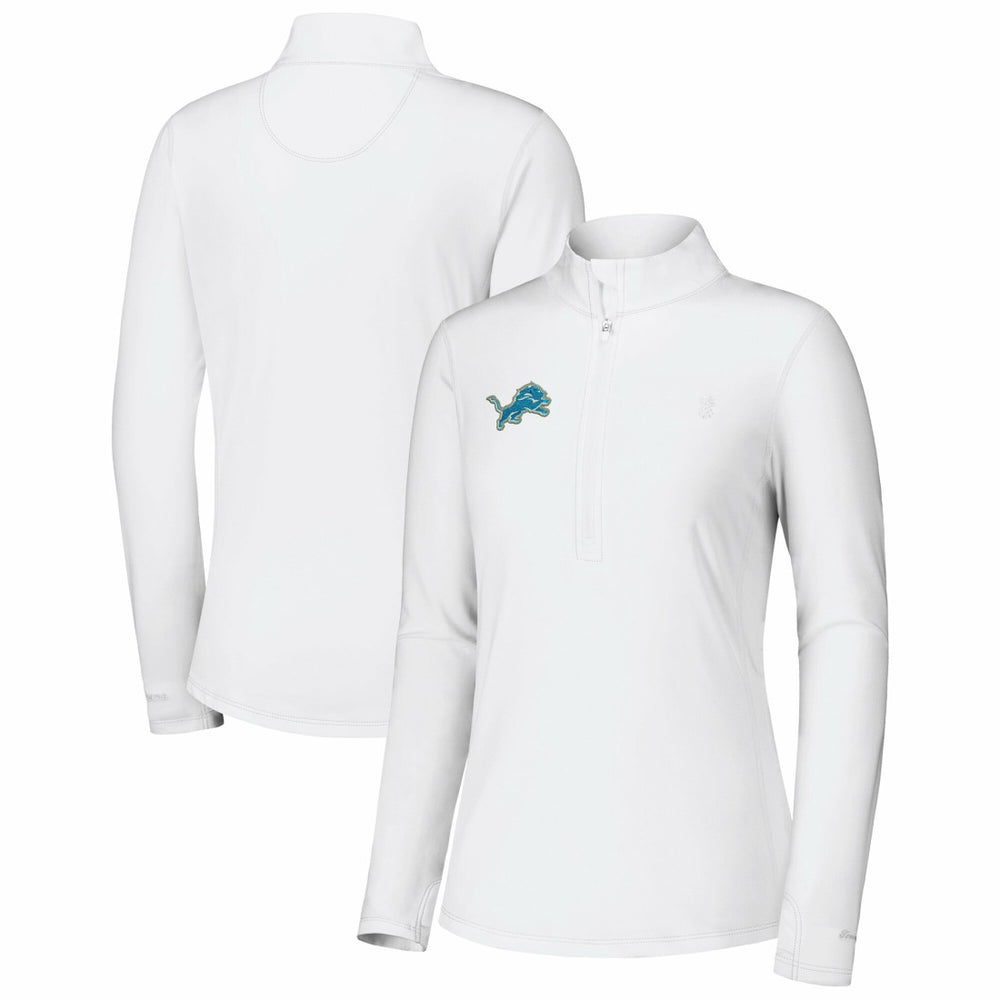 Detroit Lions Women's Sport Playa Vista IslandZone Quarter-Zip Jacket White | Tommy Bahama