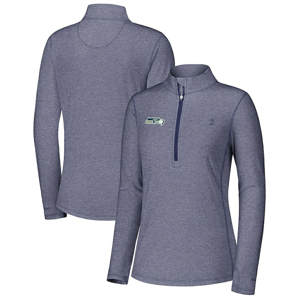 Seattle Seahawks Women's Sport Playa Vista IslandZone Quarter-Zip Jacket Navy | Tommy Bahama