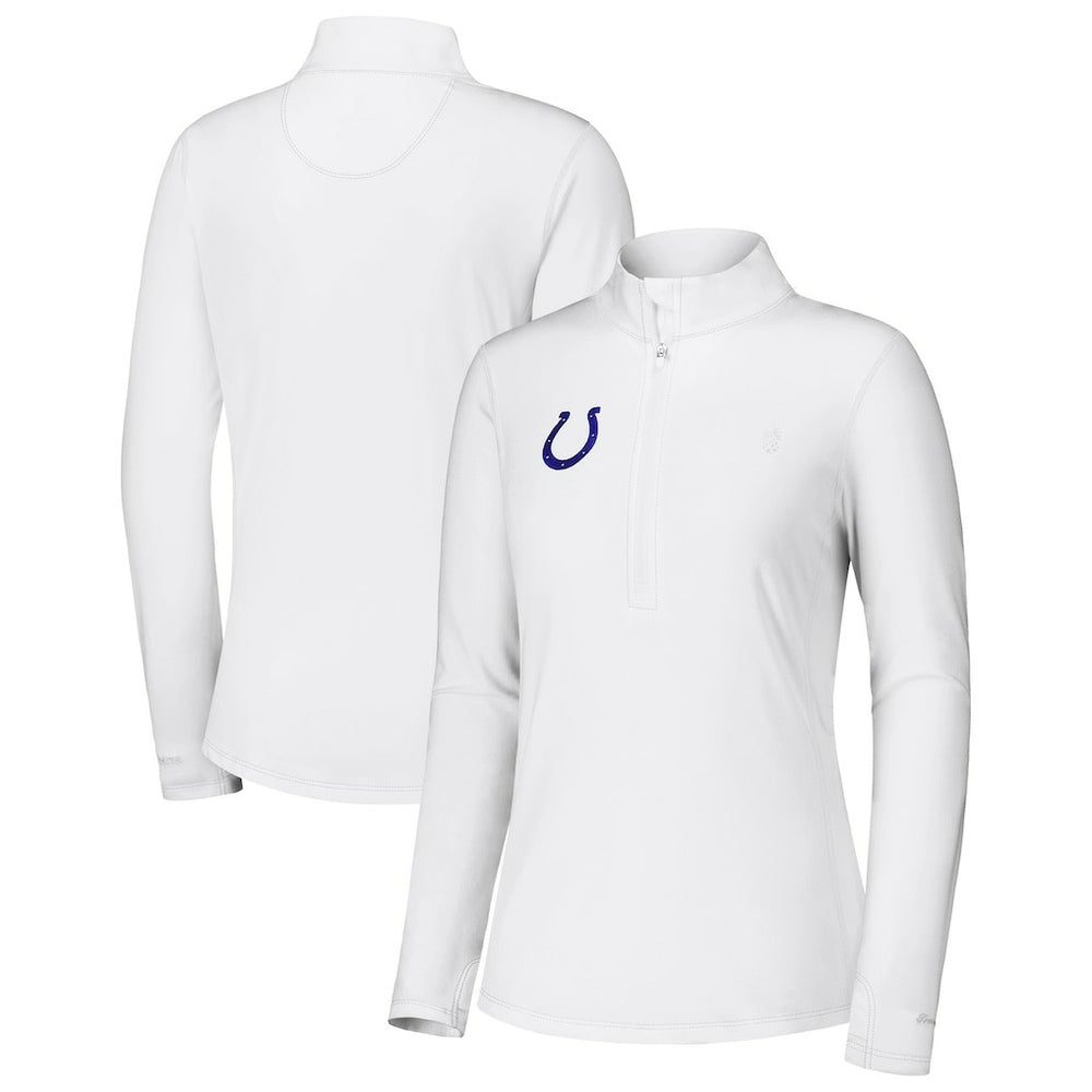 Indianapolis Colts Women's Sport Playa Vista IslandZone Quarter-Zip Jacket White | Tommy Bahama