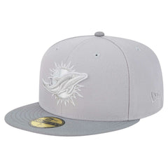 Miami Dolphins New Era Iron Cloud 59FIFTY Fitted Hat Gray/Graphite | NFL